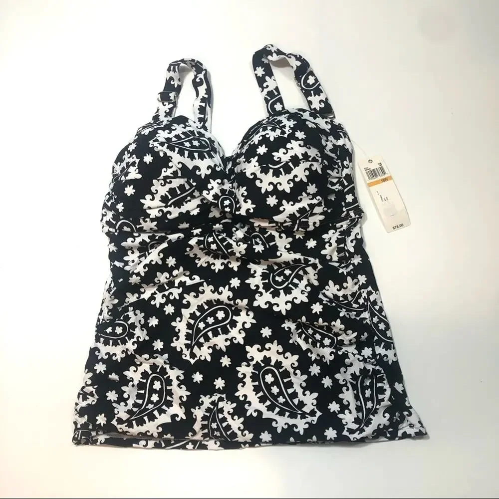 Anne Cole Plus Twist Front Tankini Swim Top